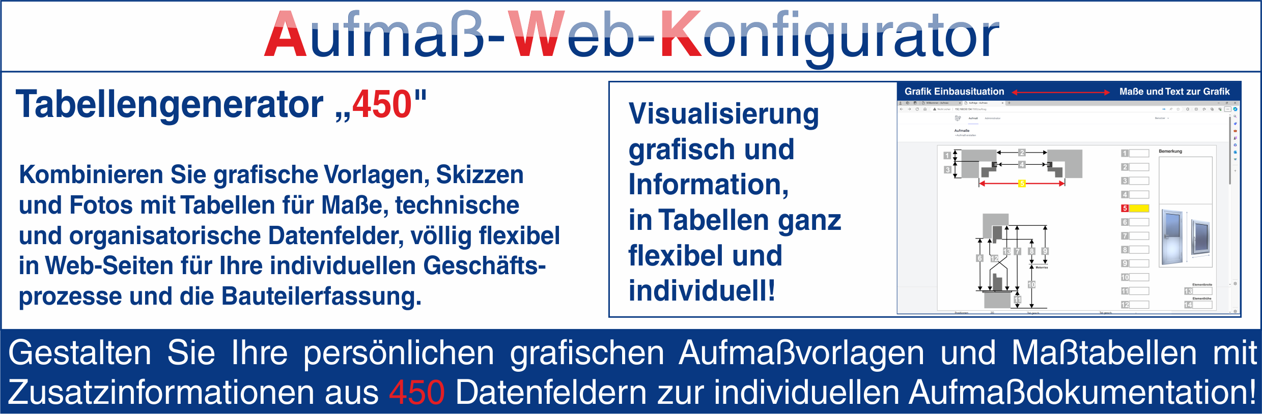 Aufma�konfigurator Fenster T�r