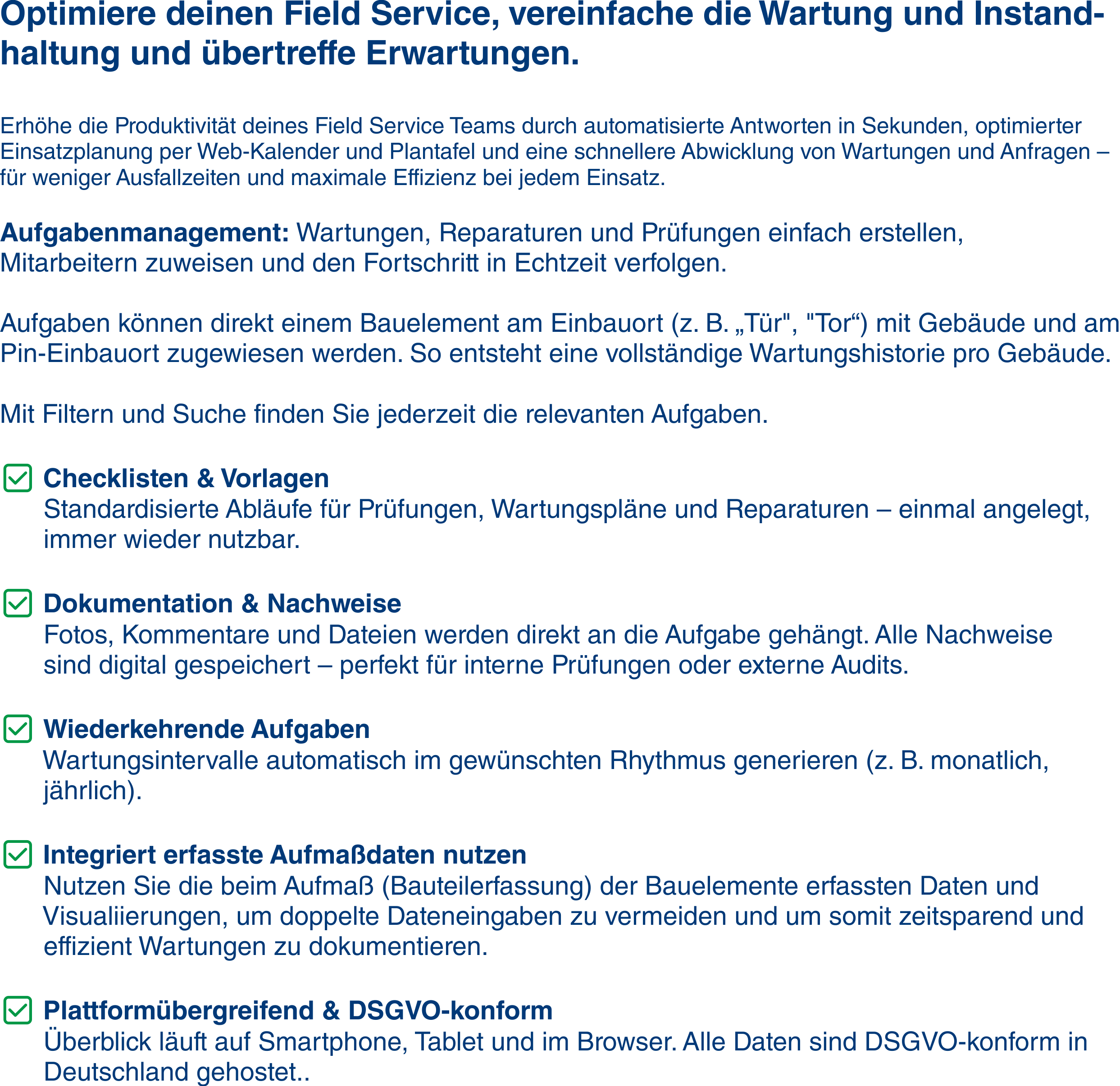 Feldservice Wartung optimieren