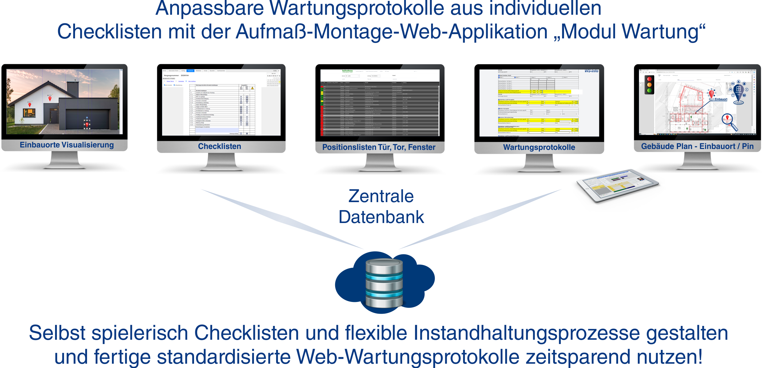 Wartung Fenster T�r mit Checklisten Monitore