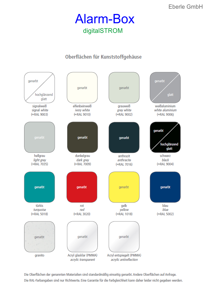 Farbtabelle-Alarm-Box