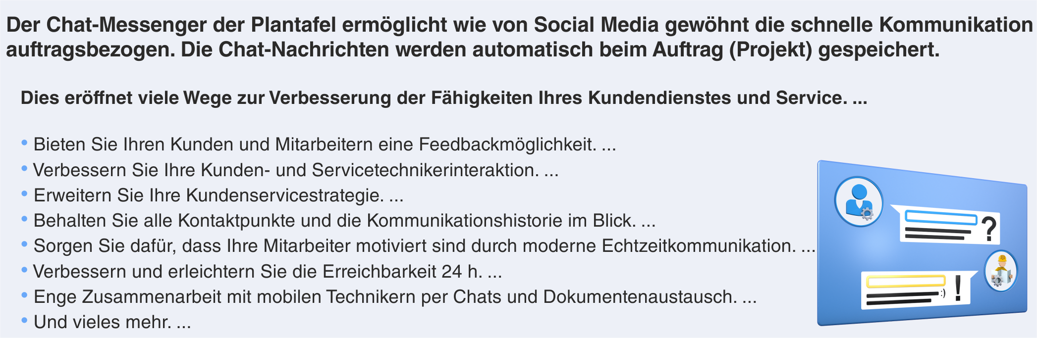 Plantafel Messenger Kundendienst