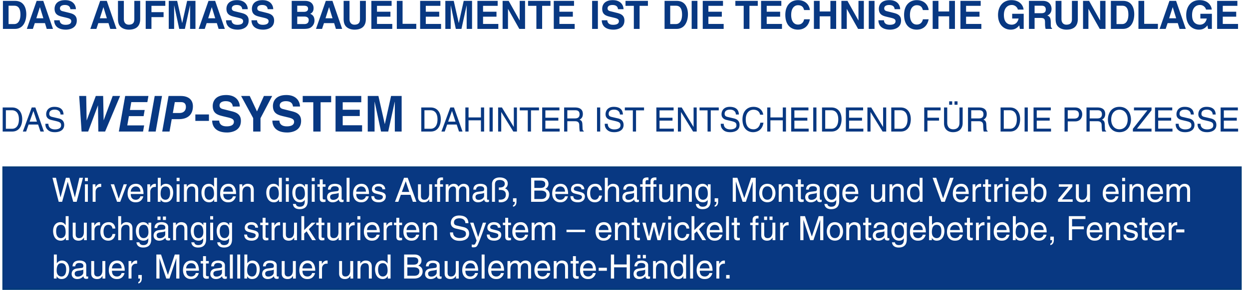 WEIP System Aufma� Montage Bauelemente